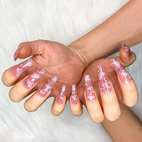 Pink Acrylic Coffin Nails - Image 2