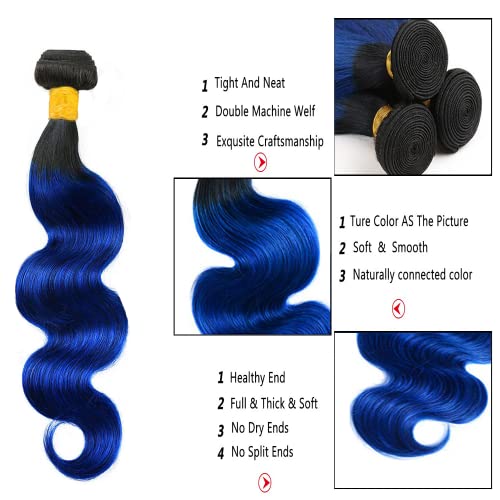 13-Inch Blue Human Hair Weave for Stylish Hair Extensions - Image 4
