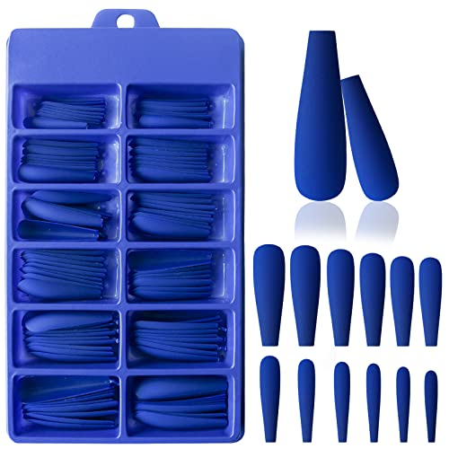 Royal Blue Long Acrylic Nails