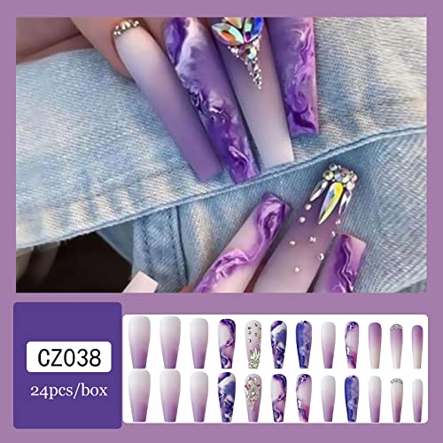 24 Purple Acrylic Nail Designs for Stunning Nail Art, Short Size - Image 2