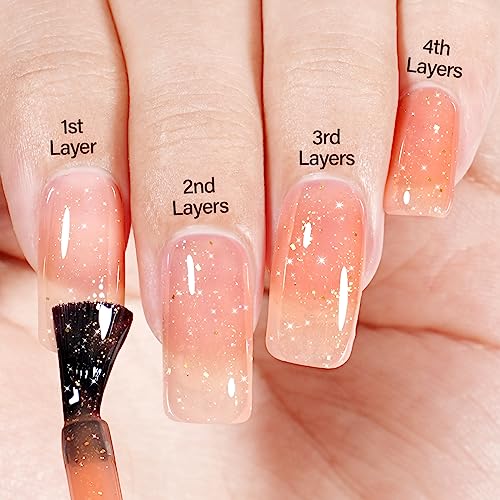 Sparkly orange nail polish for a dazzling manicure. - Image 5