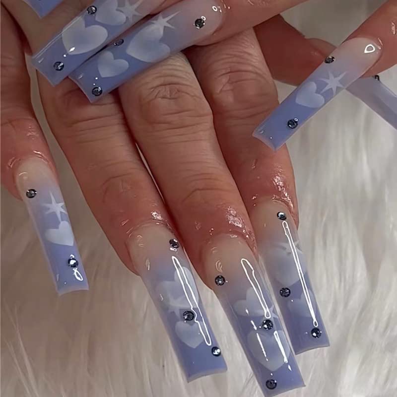 Long Acrylic Nail Designs for Elegant Looks - Set of 24