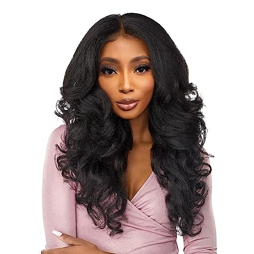 Synthetic and Human Hair Blend Wig Medium Natural Look Comfortable Fit - Image 4