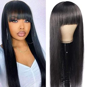 Chinese Bang Human Hair Wig, Natural Look, Comfortable Fit, Daily Wear, 10-Inch