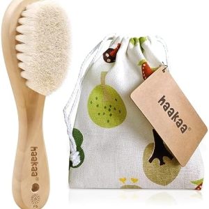 Organic Natural Baby Hair Brush with Soft Bristles for Gentle Grooming