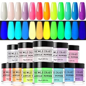 Glow-in-the-Dark Acrylic Nails for Easy Application and Long-Lasting Wear 20 Count