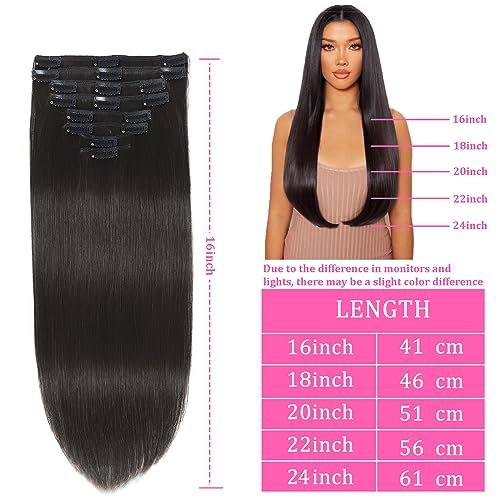 18 Inch Natural Black 100% Remy Human Hair Extensions - Image 9