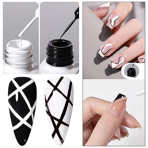 Monochrome Nail Art Kit for Creative and Stylish Manicures at Home, 10 Piece Set - Image 3