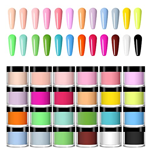 24 Piece Multi-Colored Acrylic Nail Set for Stylish DIY Manicures