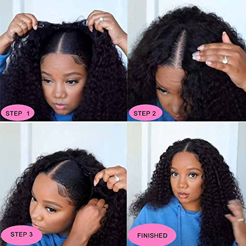 Curly U Part Wig with Human Hair - Image 5