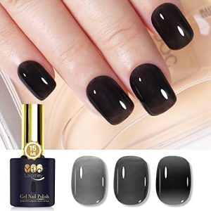 Black Jelly Nail Polish 15ml Dark Glossy Finish for Stunning, Smooth Nails