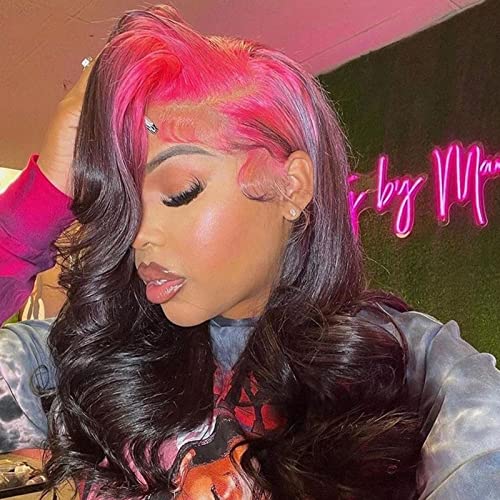 Black Pink Human Hair Wig - Image 2