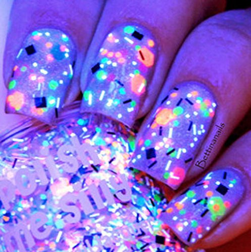 Glow-in-the-dark nail polish for a fun night out.