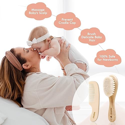 Natural baby hair brush for gentle grooming. - Image 5