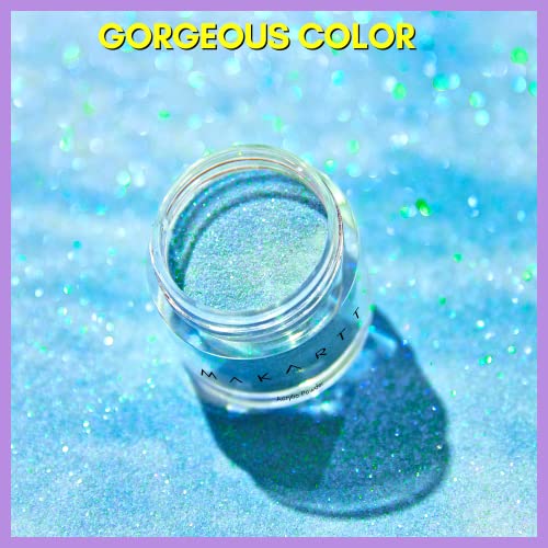 Glittery Blue Acrylic Nail Art Set for Stunning Nail Designs Easy Application 500 Piece - Image 3