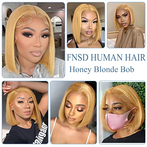 14-Inch Blonde Bob Human Hair Wig for Women Natural Look and Feel - Image 6