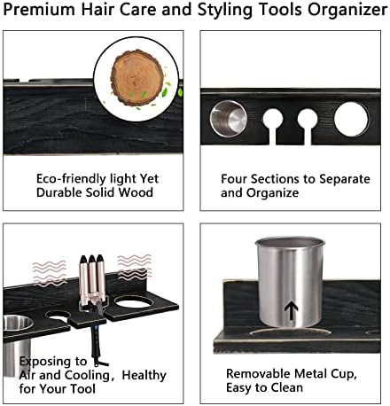 Wall-Mounted Hair Styling Tools Holder with Multiple Slots for Easy Organization - Image 6
