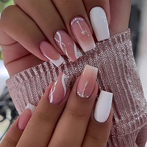 Elegant Wedding Acrylic Nail Designs 24 Piece Pack