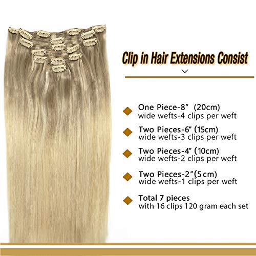 Sally 18 Inch Remy Human Hair Clip-In Extensions for Natural Volume and Length - Image 4