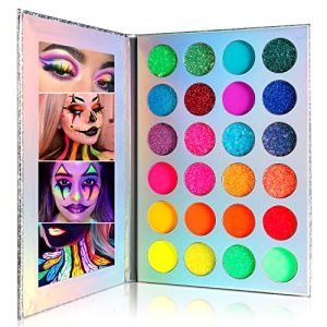 Orange and black eyeshadow for bold eye makeup.