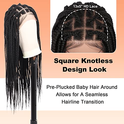 24 Inch Ombre Brown Human Hair Braided Wig For Women, All-Day Comfort - Image 2