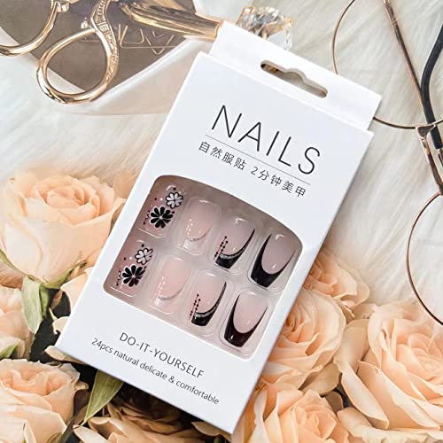 Black and white acrylic nails design. - Image 6