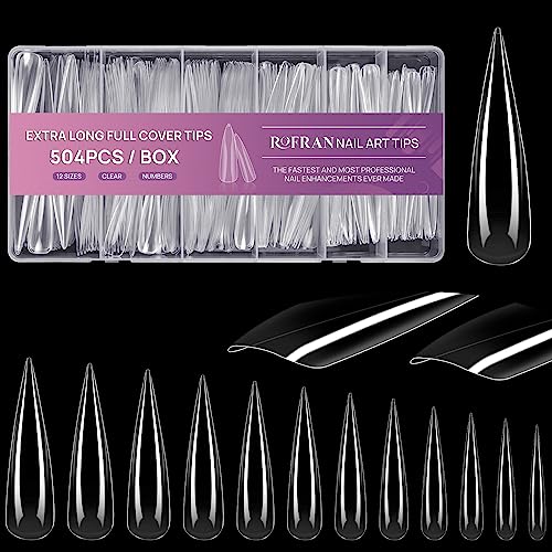 7-Inch Clear Acrylic Nail Extension Molds for Professional and DIY Nail Art