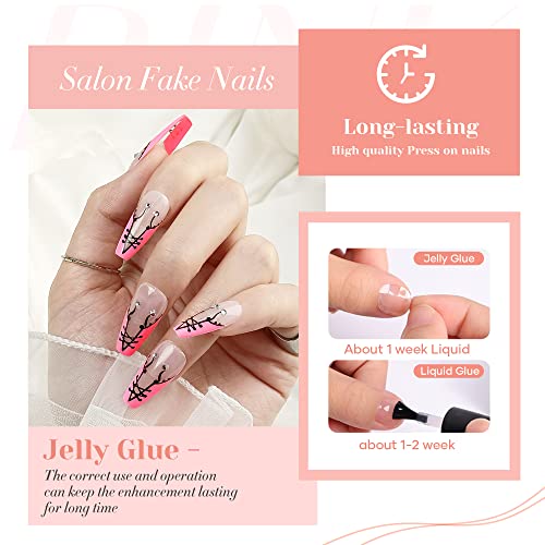 24pc Baby Pink Coffin Acrylic Nails Set for a Stylish Manicure - Image 4