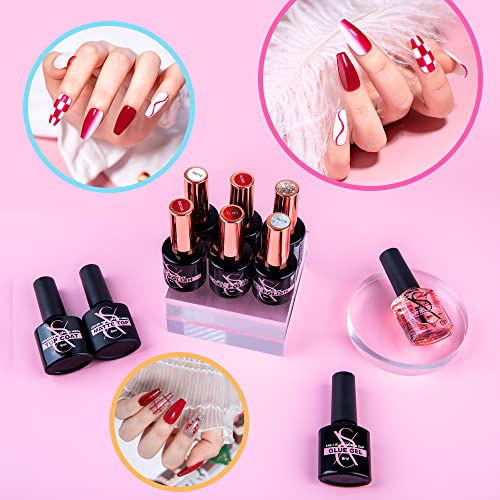 Artistic Gel Nail Kit with 6 Colors and UV Lamp for Home Use - Image 6