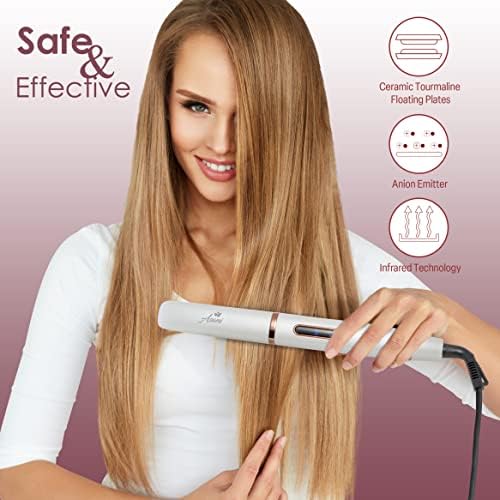 1 Inch Ceramic Plate Frizz-Fighting Hair Straightener for Smooth Sleek Locks - Image 3