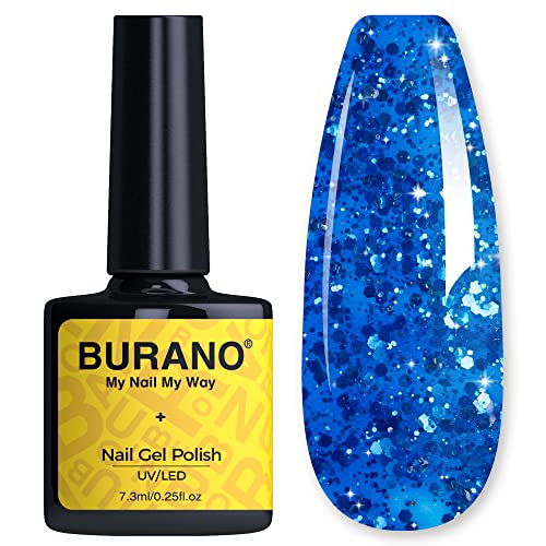 15ml Blue Glitter Gel Nail Polish with Sparkling Finish for Stunning Nail Art