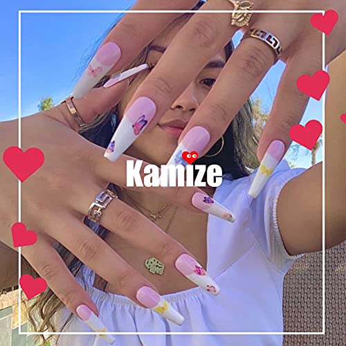 24 Piece Blue French Acrylic Nail Design Set for Stylish Elegant Manicures - Image 5