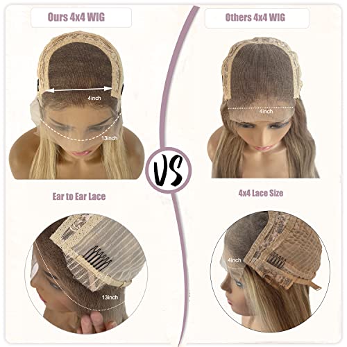 Blonde Human Hair Wig with Highlights - Image 6