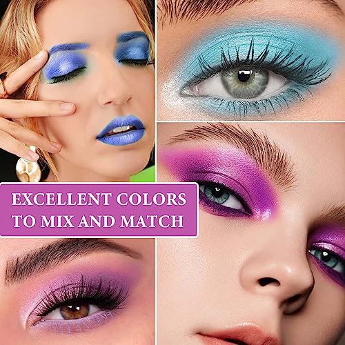 **New! 12-Shade Blue and Purple Eyeshadow Palette for Vibrant Eye Makeup Looks** - Image 6