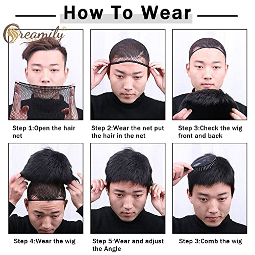 Black human hair wig for men. - Image 6