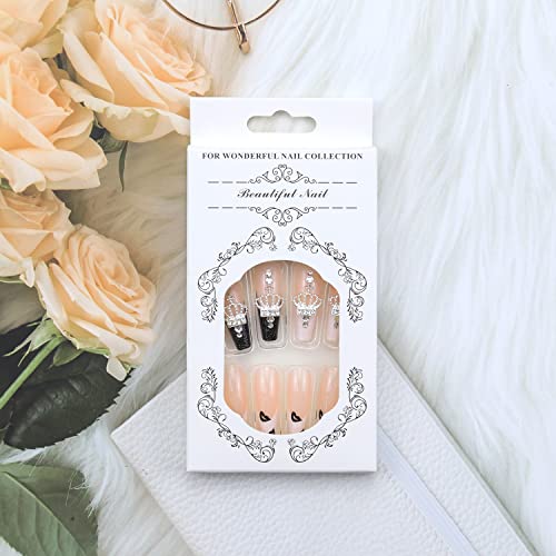 24 Piece Set Black Long Acrylic Nails for Elegant, Durable and Stylish Manicures - Image 2