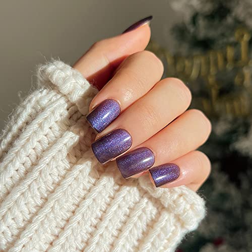 24-Piece Amethyst Acrylic Nail Set with Various Sizes for Stunning Manicures