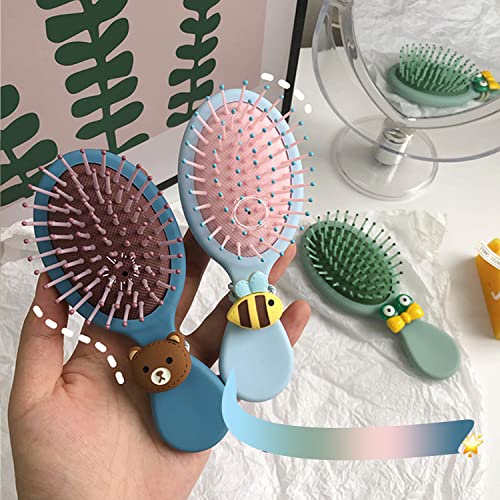 Frustrated child struggles with hair brush. - Image 6