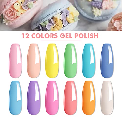 Vibrant Macaron Gel Nail Polish Set - 6 Colorful, Long-Lasting Shades - Image 5
