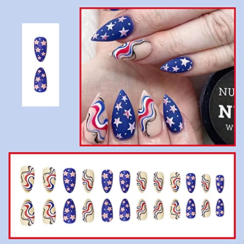 Stylish 24 Piece Trendy American Acrylic Nails Set for Manicures - Image 2