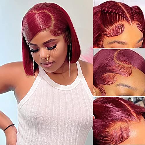 Short Bob Wig with Human Hair and Lace Front