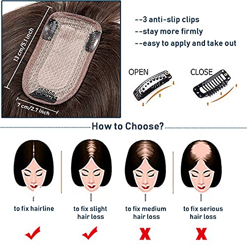100% Human Hair Crown Hair Piece for Natural Look, Easy Wear, Medium - Image 4