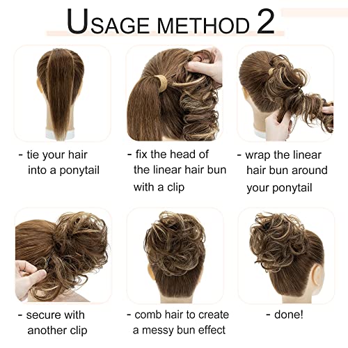 New 100% Human Hair Messy Bun Wrap Extensions for Chic Updos, Natural Look, Easy Application - Image 6