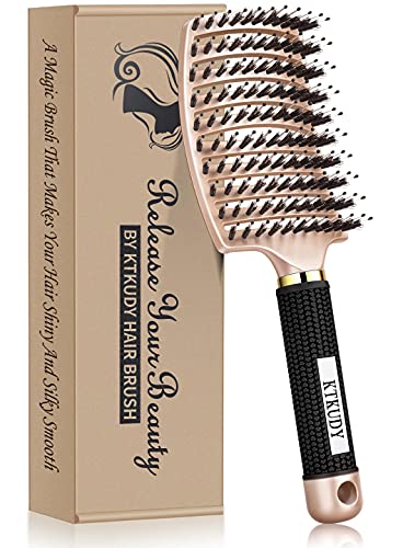 Soft Bristle Detangling Hair Brush with Comfortable Grip for Effortless Styling
