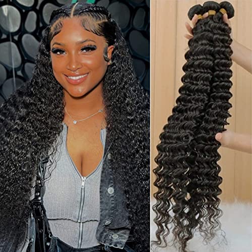 100g Natural Deep Wave Human Hair Bulk for Braiding and Weaving