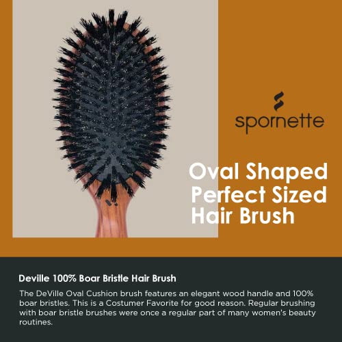 Boar Bristle Hair Brush for Smooth and Shiny Hair Natural Bristles Medium Size - Image 3