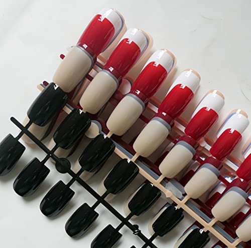 24-Piece Multicolored Acrylic Nails Set for Fashionable Nail Art Designs - Image 5