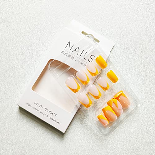 Short Orange Square Acrylic Nail Tips for Stylish Everyday Manicure, Pack of 500 - Image 5