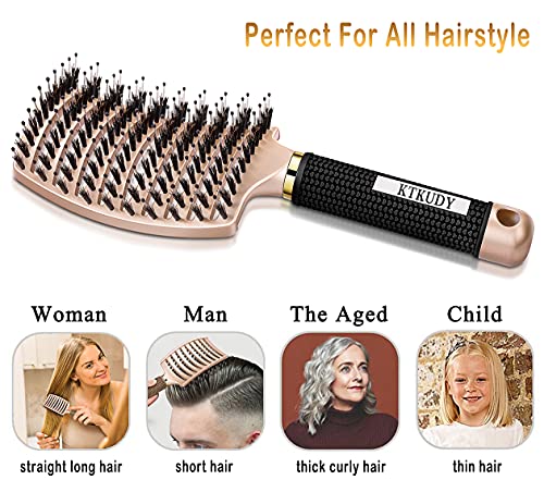 Soft Bristle Detangling Hair Brush with Comfortable Grip for Effortless Styling - Image 5