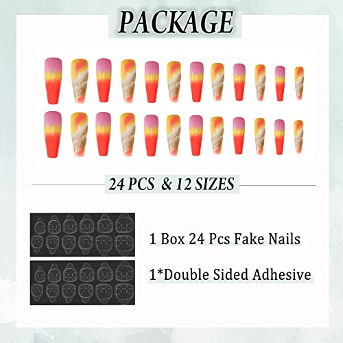 Artistic Abstract Acrylic Nail Tips for Creative Designs - 24 Piece Set - Image 5